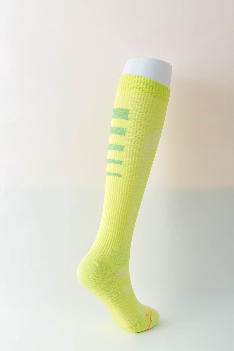 Yellow Women's marathon running fitness socks