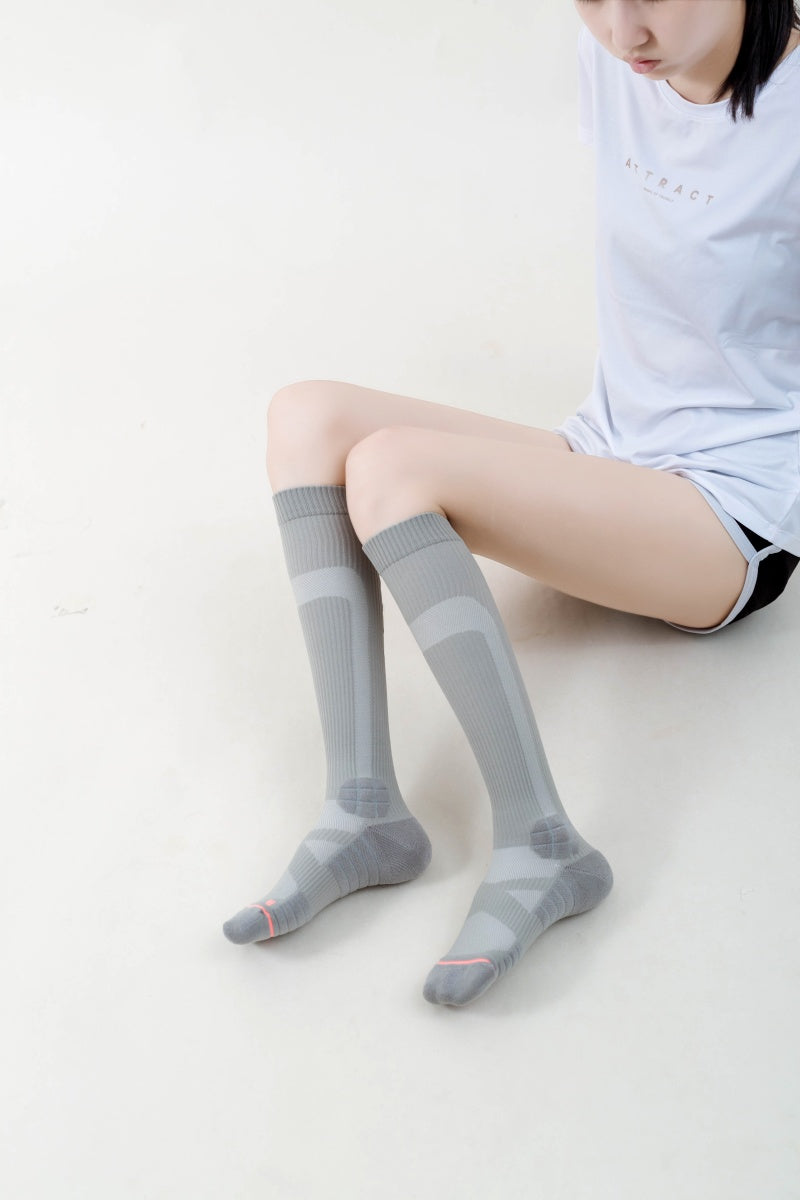 Gray Women's marathon running fitness socks